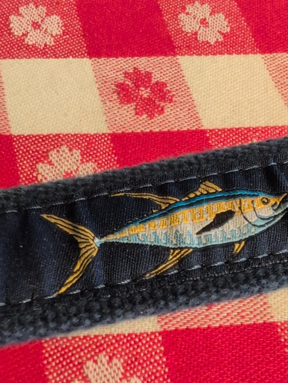 Warm Water Trophy Fish Belt,Authentic Leather,Solid Brass,Hand Embroidered Fish
